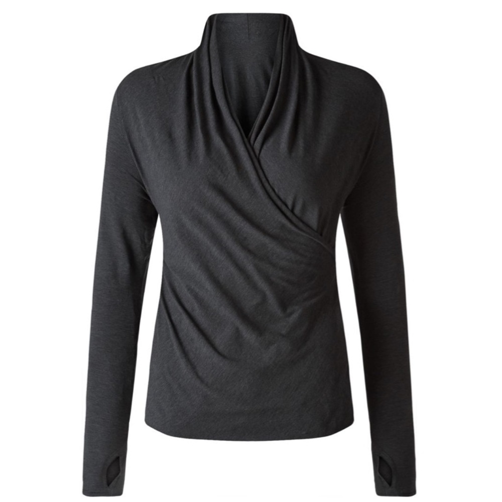 Lululemon Radiant Long Sleeve Heathered Black size 6